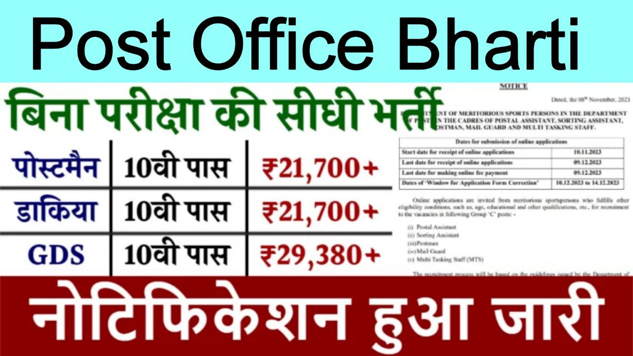 Post Office GDS Bharti 2024 Apply Online